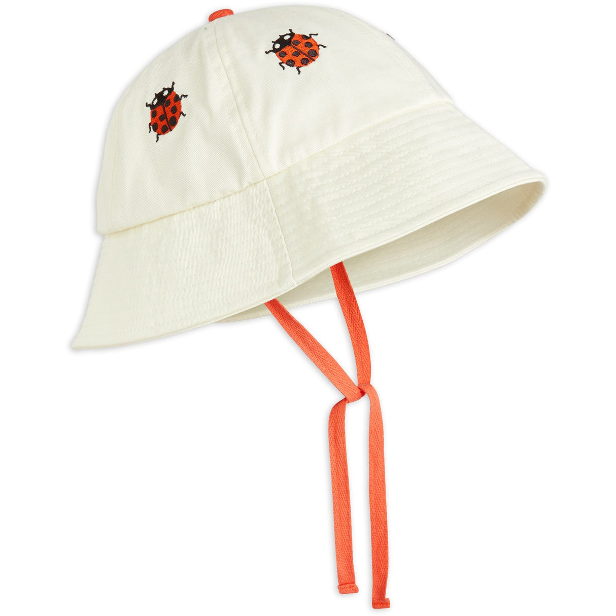 Mini Rodini Offwhite Ladybug Embroidery Solhatt