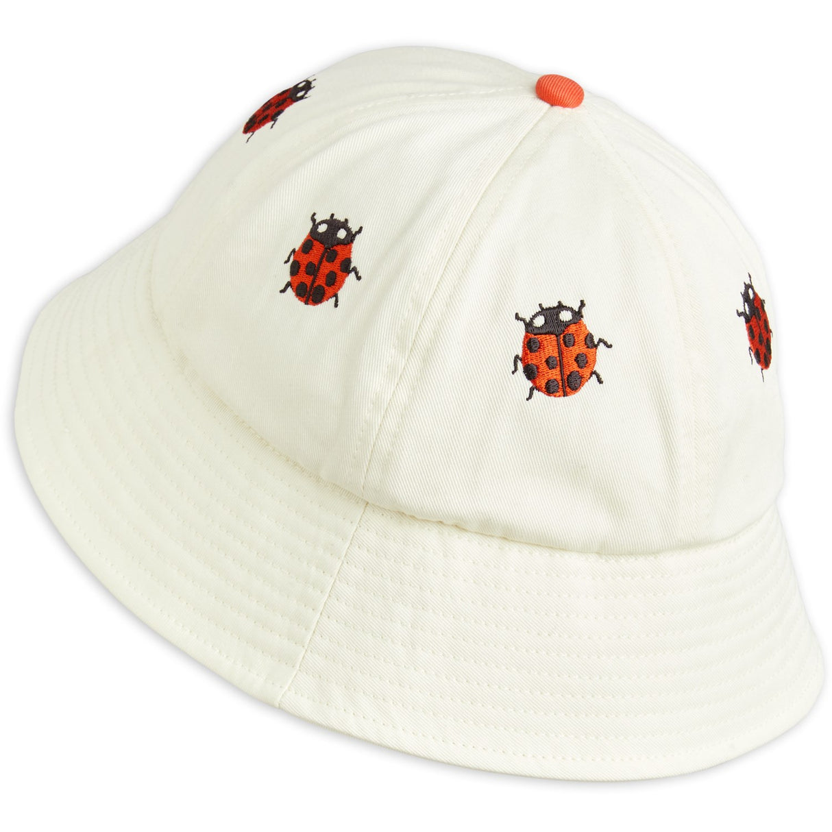 Mini Rodini Offwhite Ladybug Embroidery Solhatt