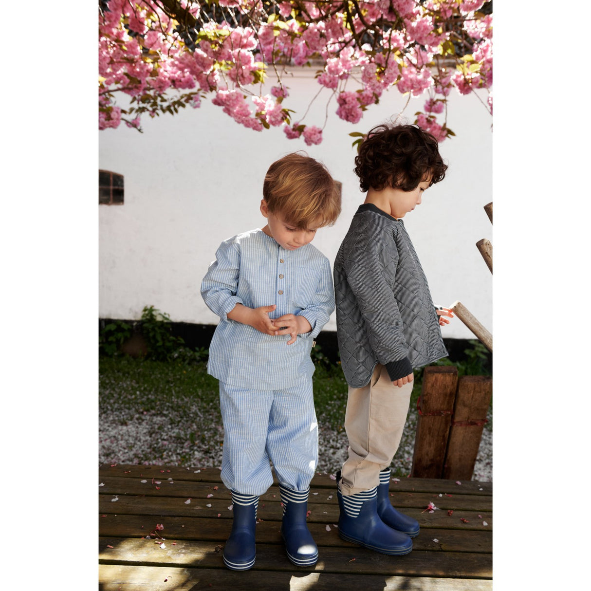 Wheat Blue Stripe Skjorta Bjørk