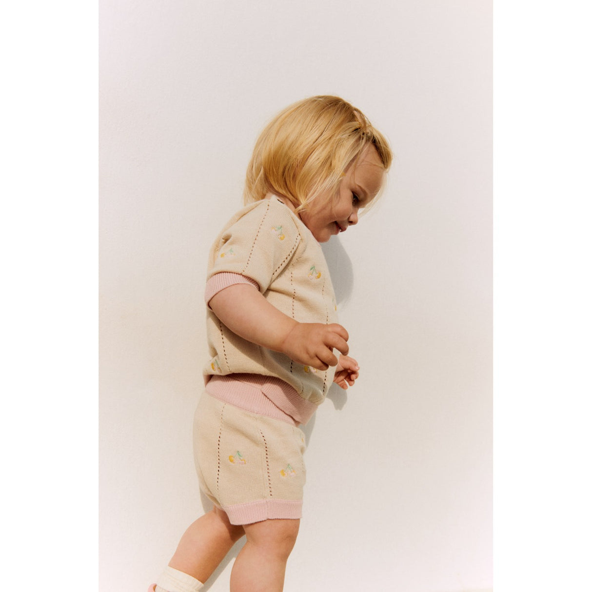 Wheat Sandshell Stickad Topp S/S Malvina