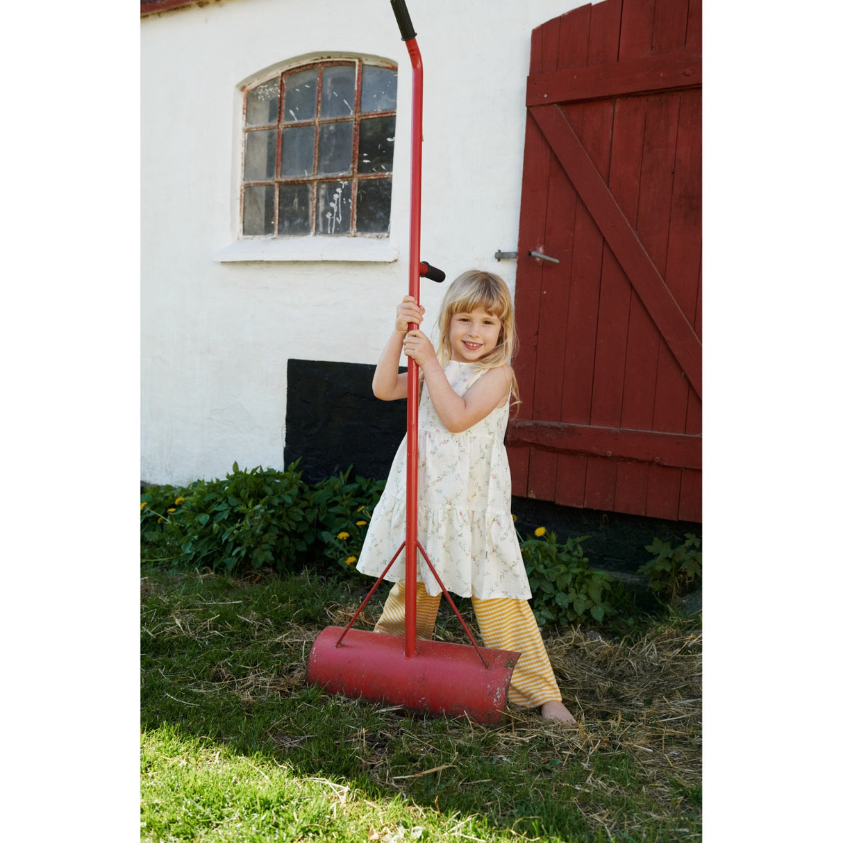 Wheat Ivory Checked Flowers Klänning Luise