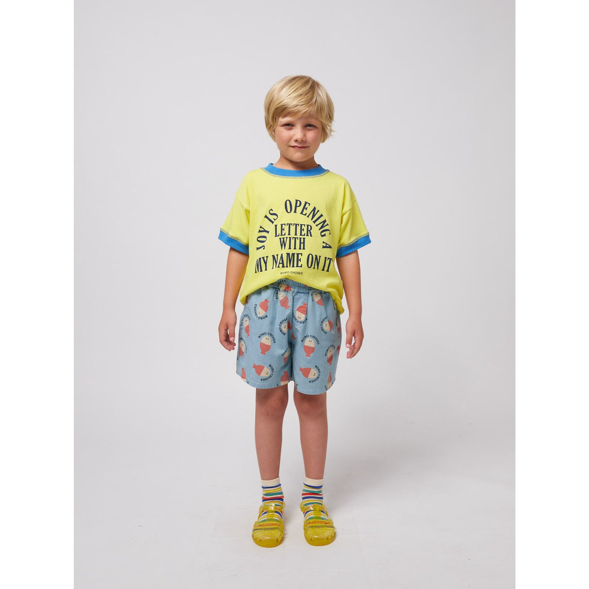 Bobo Choses Ljus Blue Morning Egg All Över Woven Bermuda Shorts