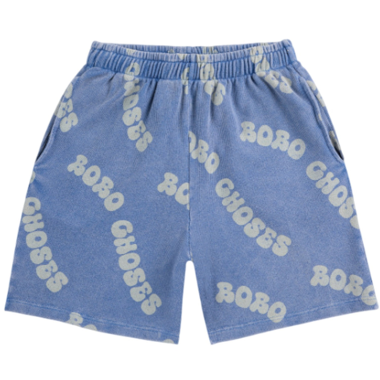 Bobo Choses Blue Wavy Bobo Choses All Över Waffle Bermuda Shorts