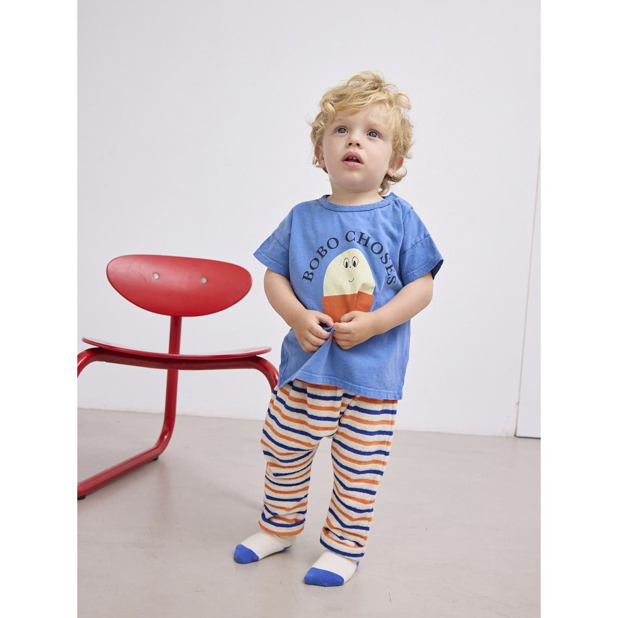Bobo Choses Multicolor Striped Terry Cloth Harem Byxor