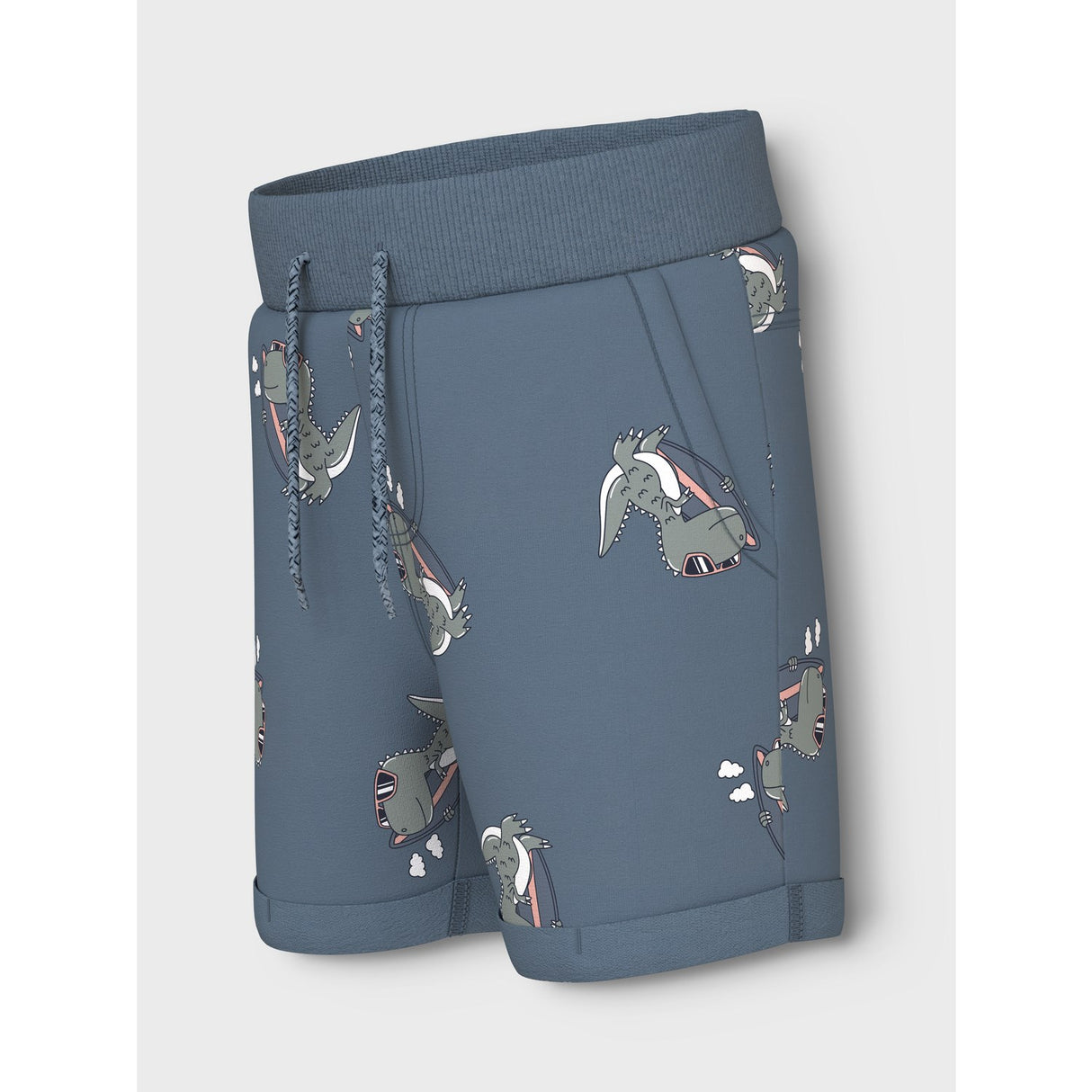 Name It Blue Mirage Dino Surf Vermo AOP Long Sweat Shorts Noos