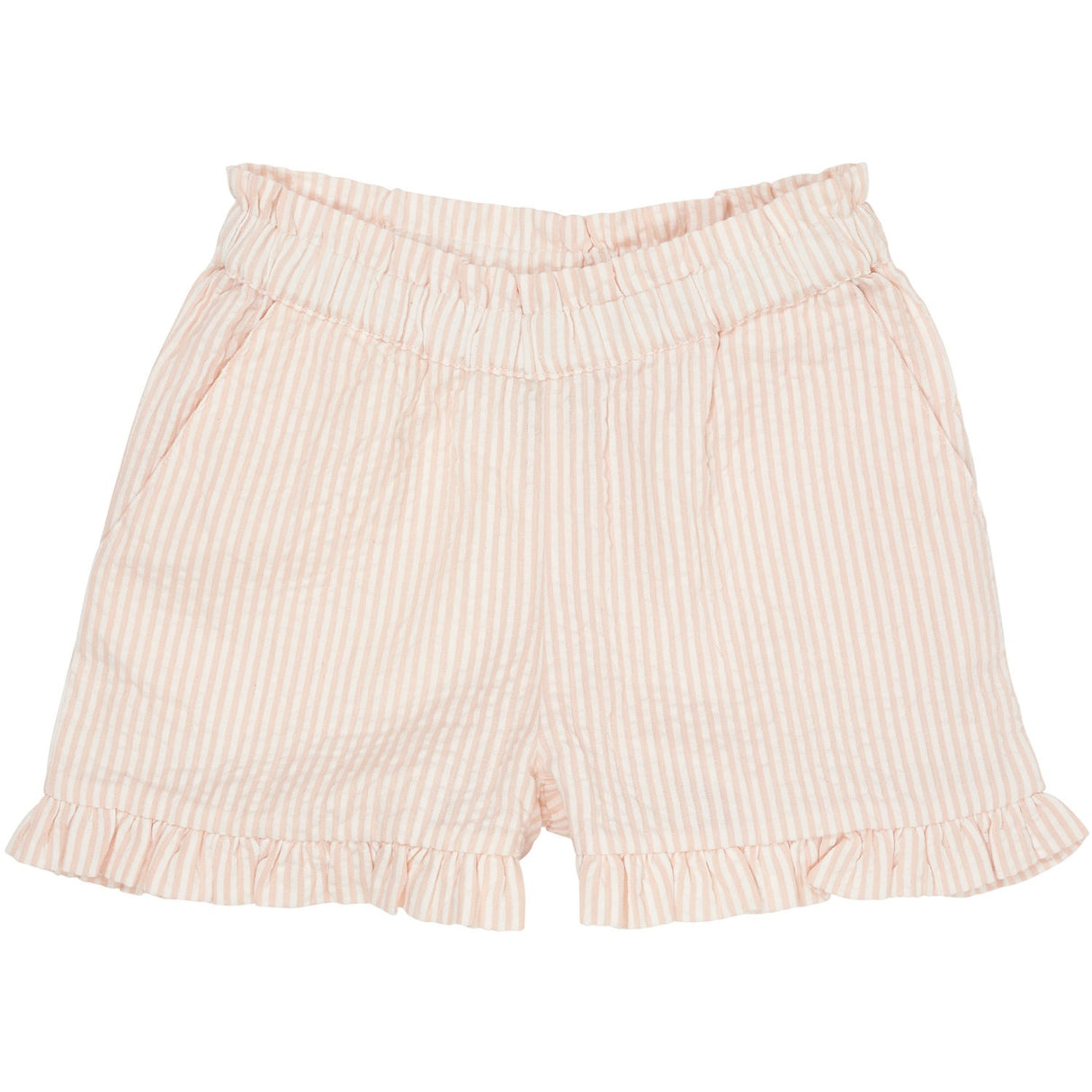 COPENHAGEN COLORS Dusty Rose W Cream Stripe Seersucker Girly Shorts