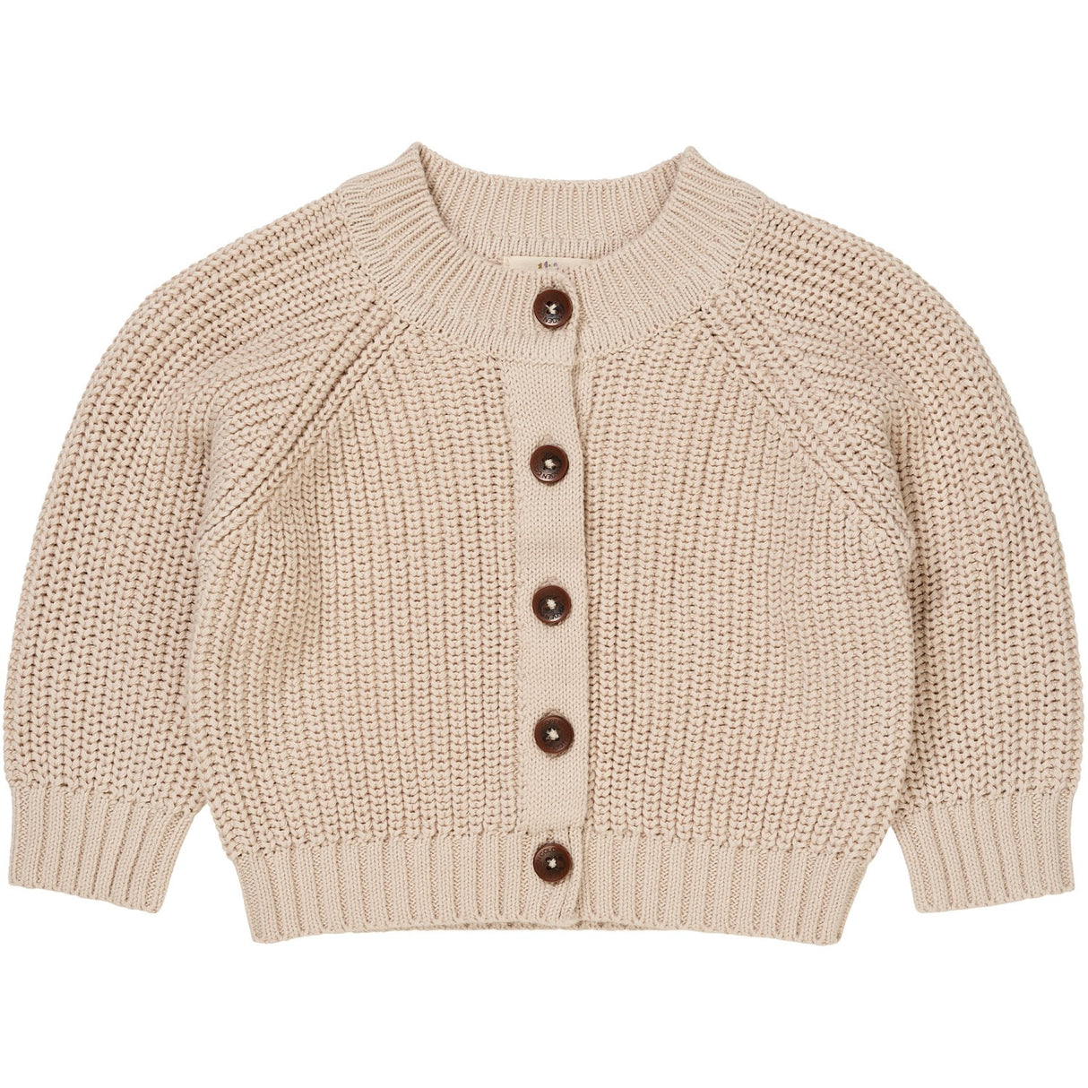 COPENHAGEN COLORS Beige Stickad Classic Rib Cardigan
