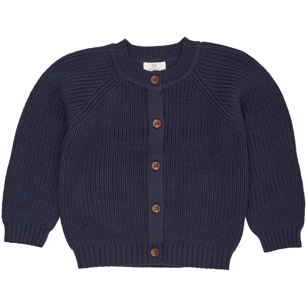 COPENHAGEN COLORS Navy Stickad Classic Rib Cardigan