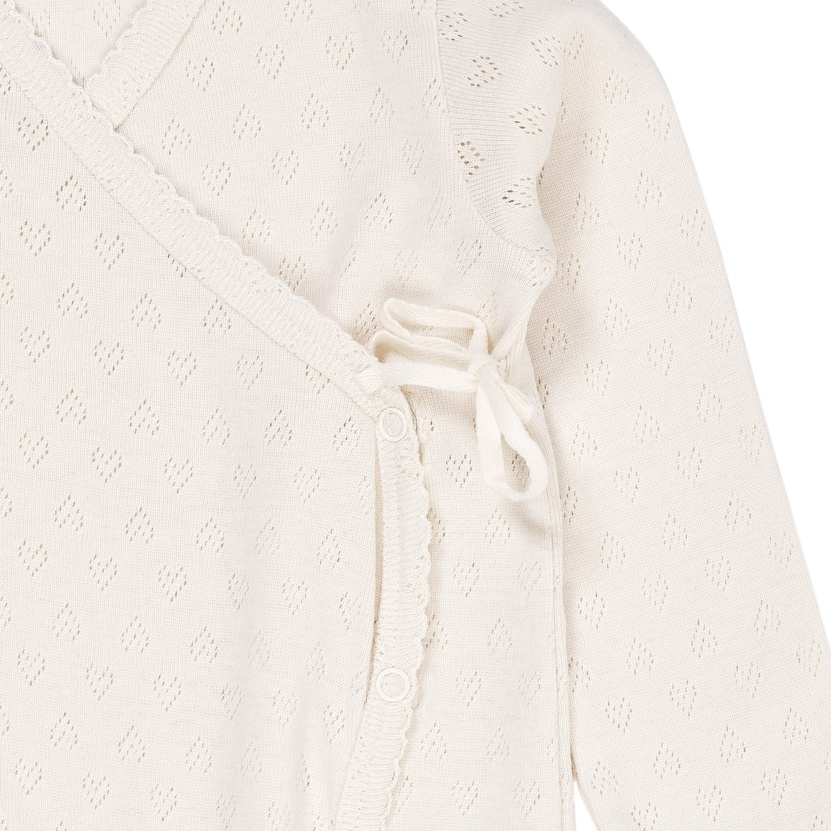 COPENHAGEN COLORS Cream Pointelle Cross-Över Onesie
