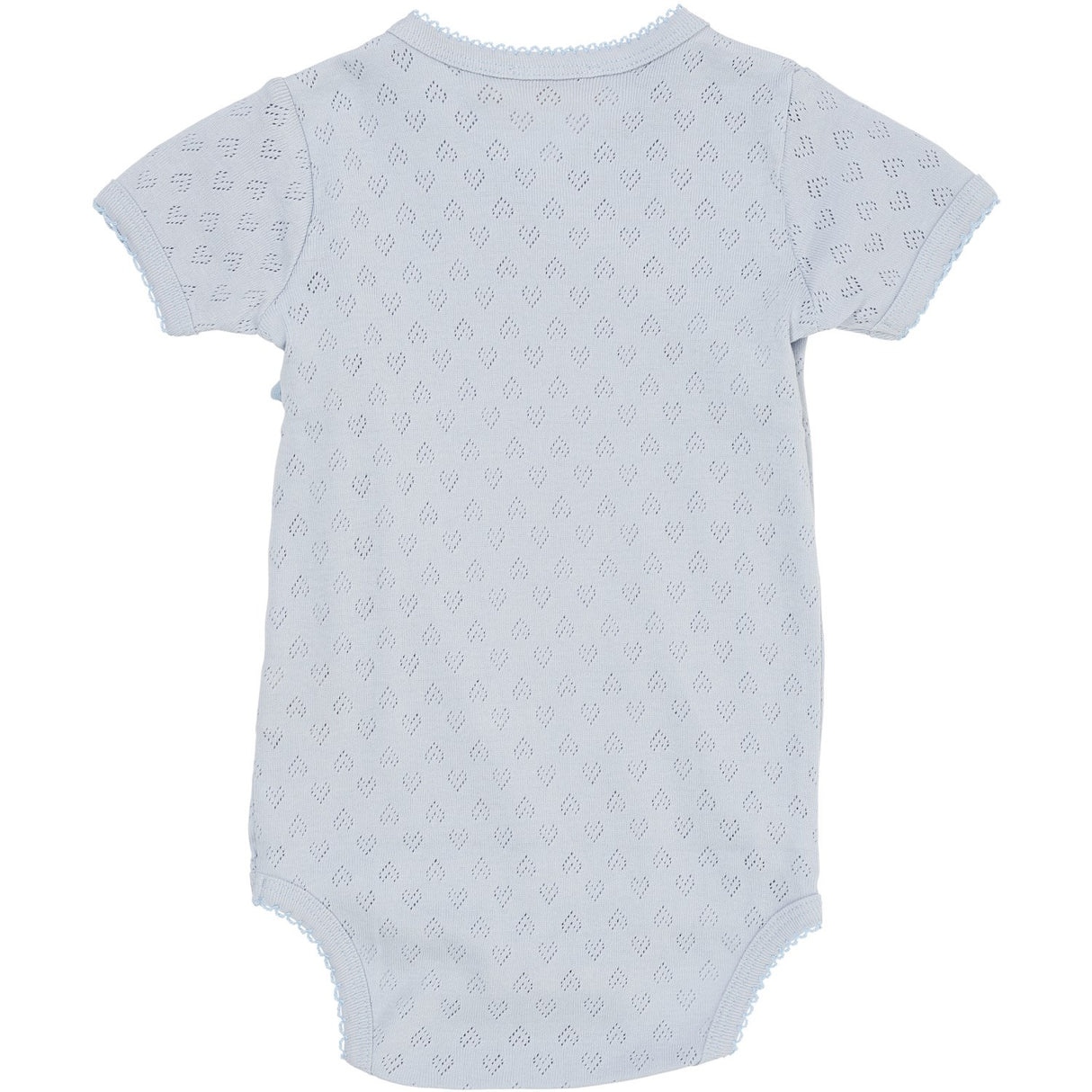 COPENHAGEN COLORS Dusty Blue Pointelle Heart Crossover Body Ss