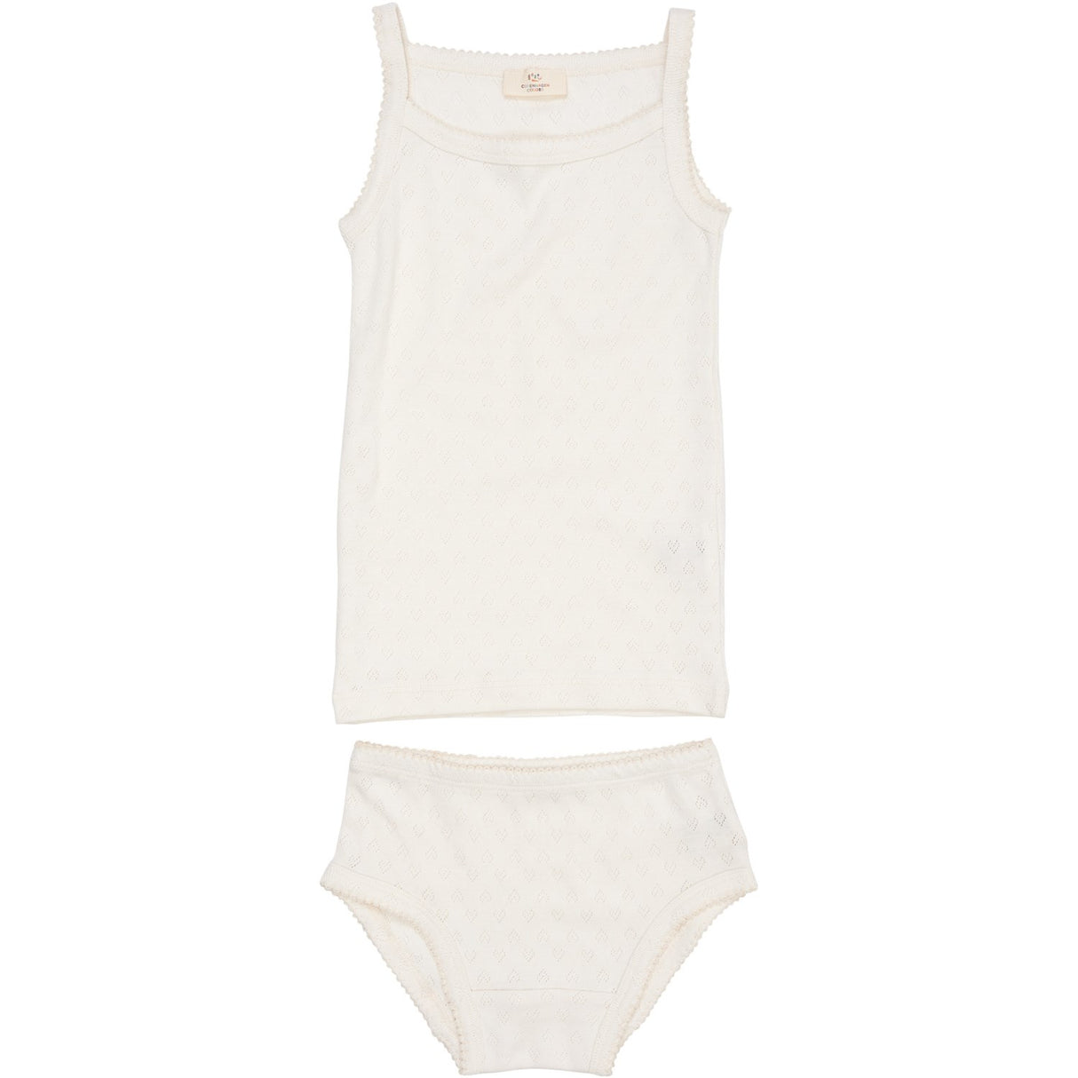 COPENHAGEN COLORS Cream Pointelle Heart Underkläder Set