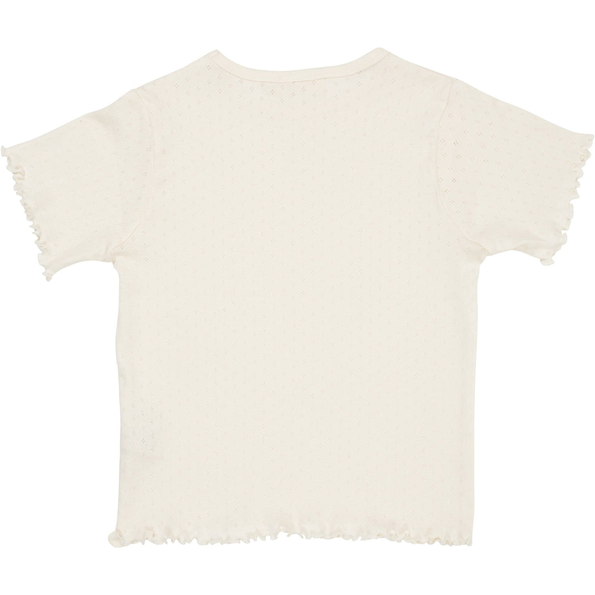 COPENHAGEN COLORS Cream Summer Pointelle T-Skjorta Ss