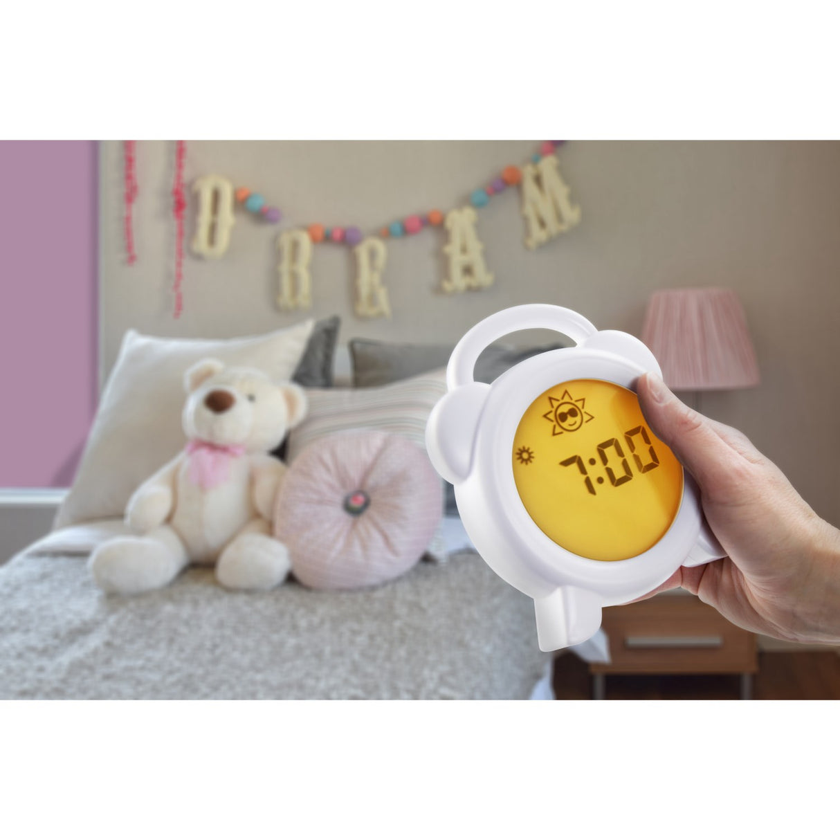 Alecto White Sleep Trainer, Night Light Och Alarm Clock