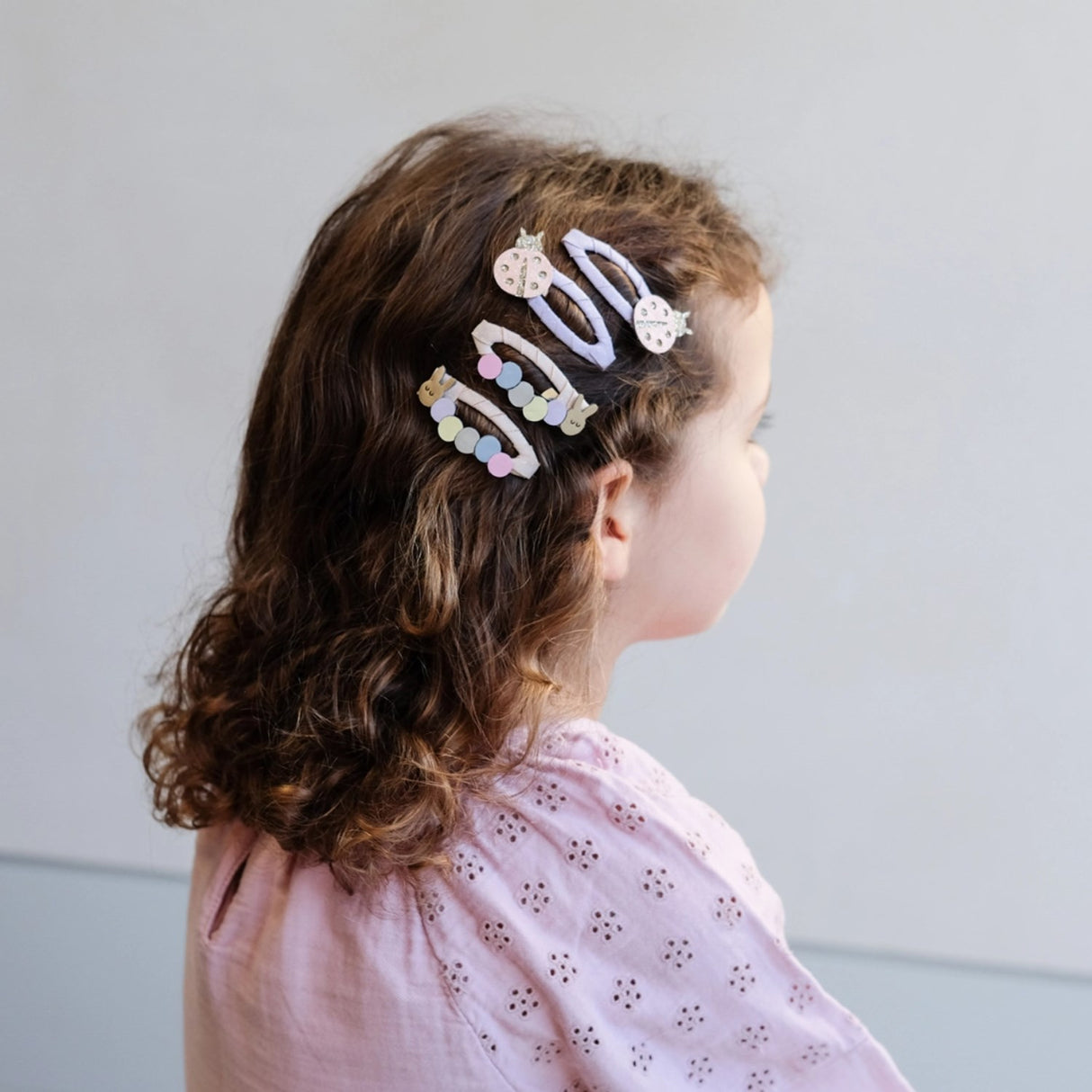 Mimi & Lula 4 Hårklämmor - Nyckelpiga och Larv Spring Magic