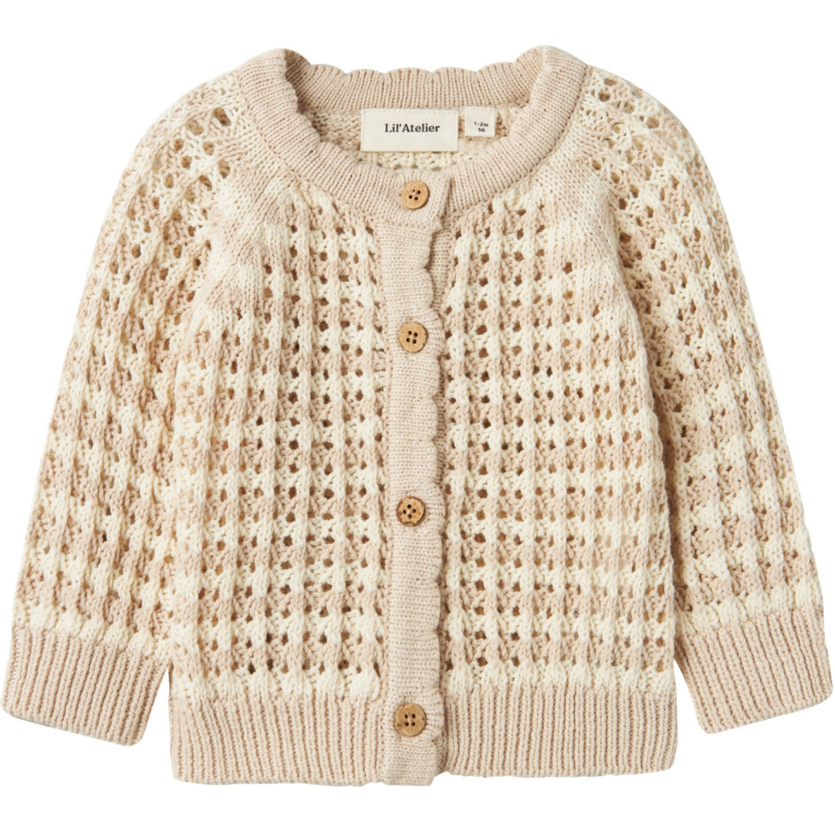 Lil'Atelier Turtledove Gray Morn Boa Stickad Cardigan