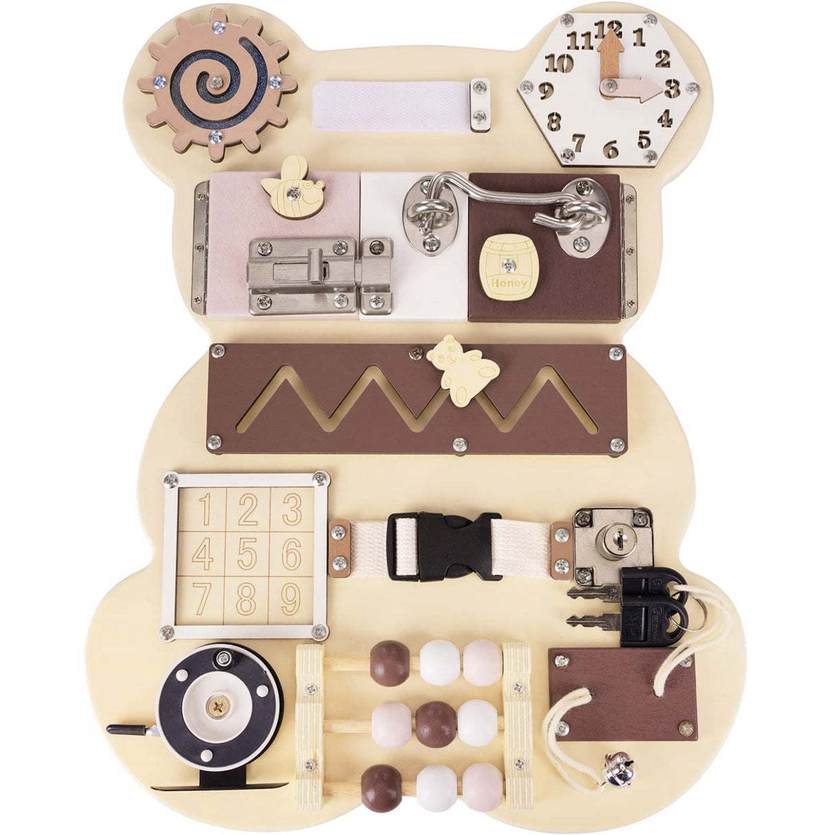 HEMMINGSEN Kids Brown Aktivitetstavla Björn Bærbar