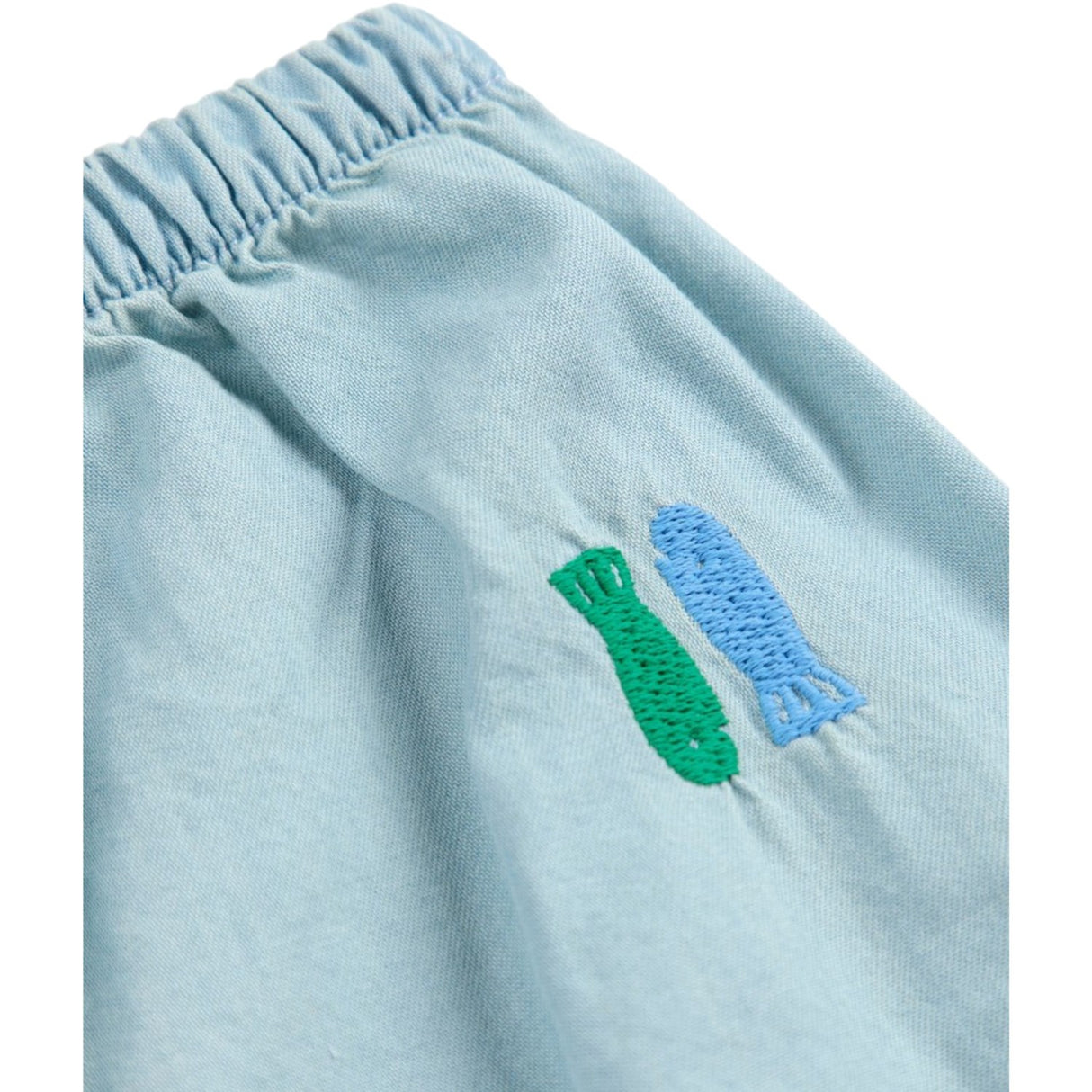 Bobo Choses Ljus Blue Lucky Fish Embroidery Bloomer