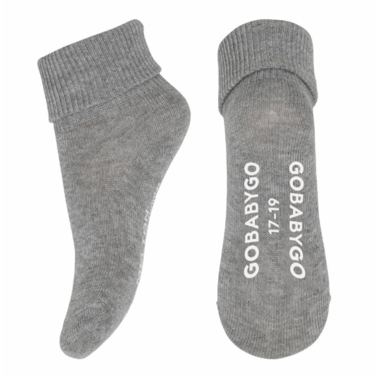Gobabygo Grey Melange Non Slip Strumpor