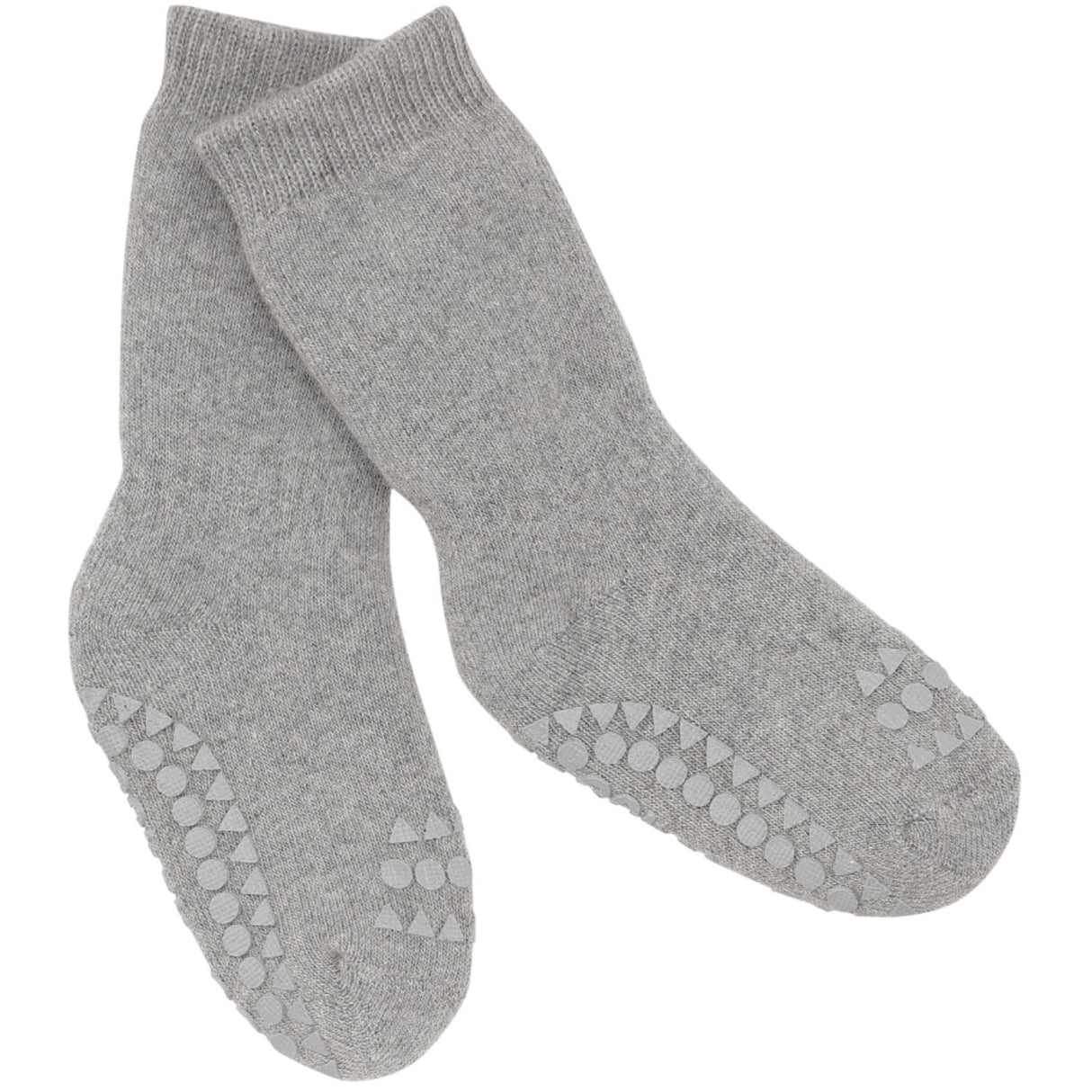 Gobabygo Grey Melange Non-Slip Strumpor Organic Terry Bomull