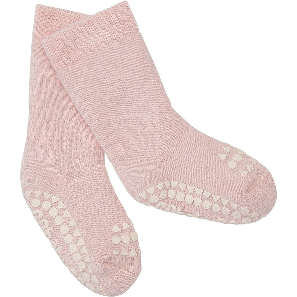 Gobabygo Soft Pink Non-Slip Strumpor Organic Terry Bomull