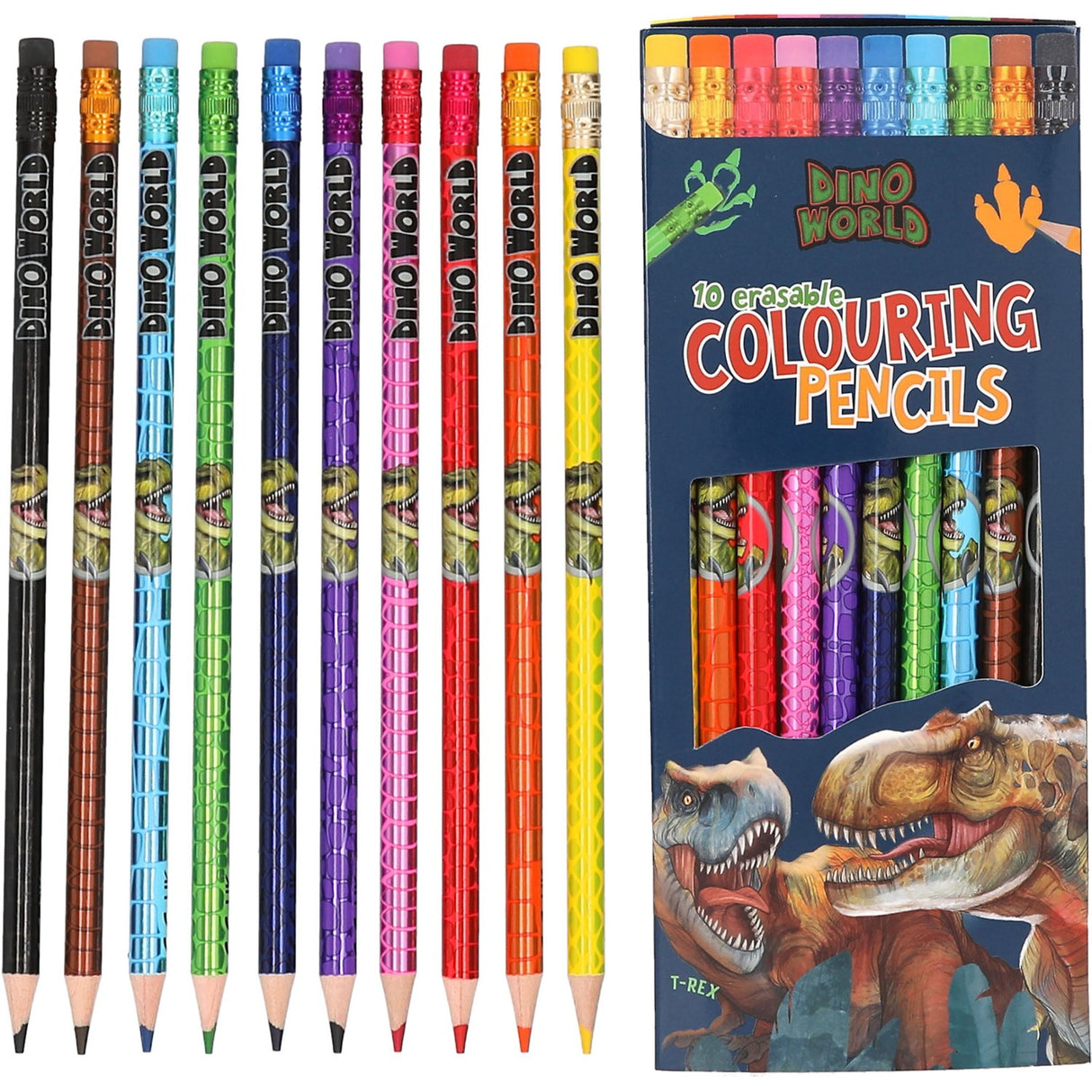 Dino World Erasable Colouring Pencils