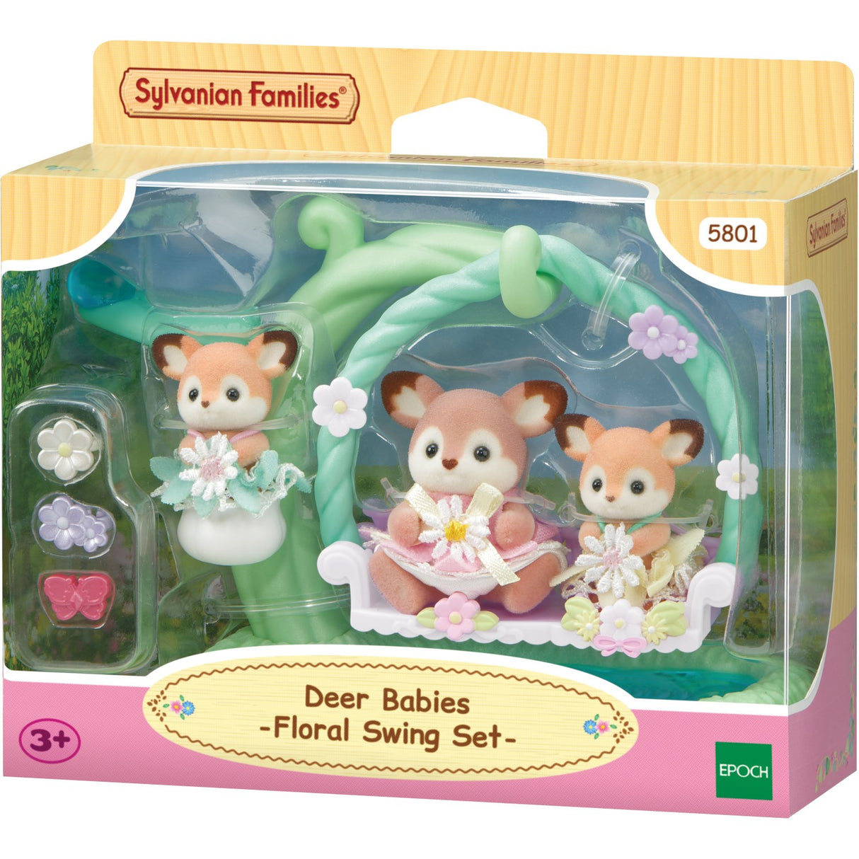 Sylvanian Families® Deer Babies - Floral Swing Set
