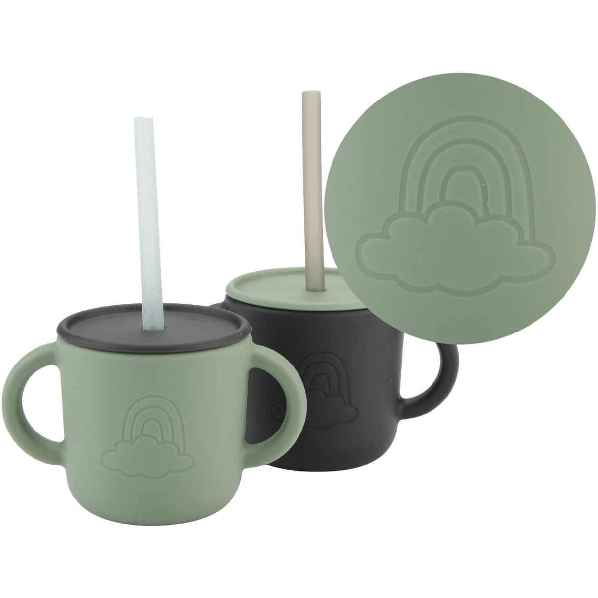 By Lille Vilde Sage & Forest Cups W/lids 2pcs