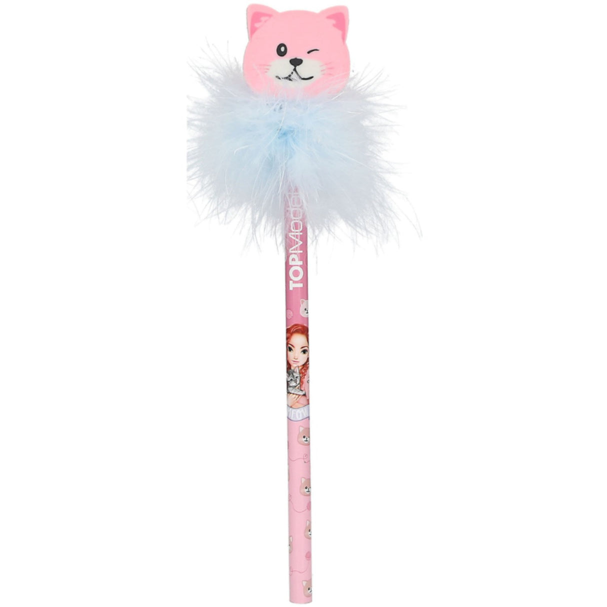 TOPModel Cat Love Pencil Med Eraser-Topper Pink Cat