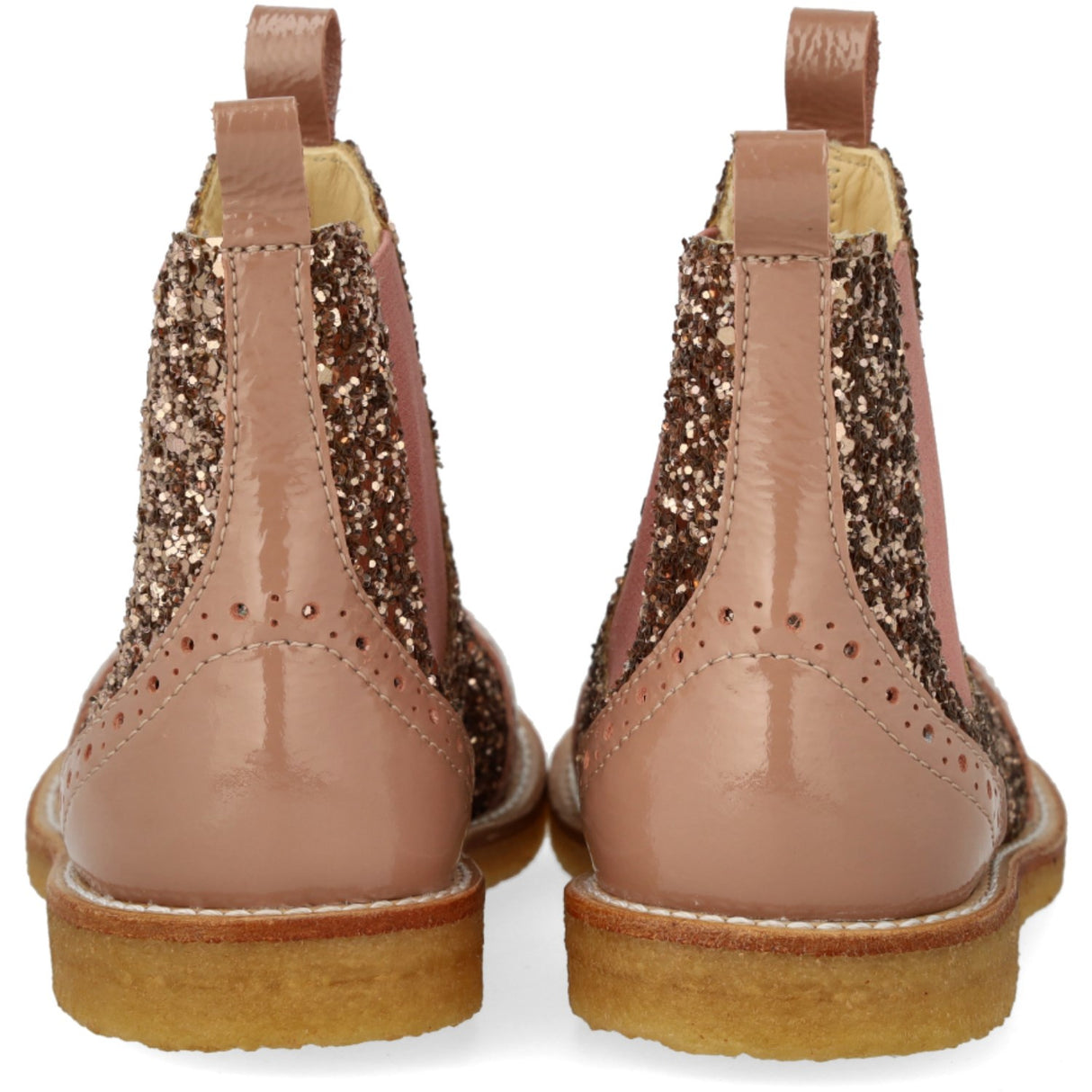 Angulus Clay/Clay Glitter/Rosa Chelsea Stövlar Med Glitter Og Brochues Detaljer