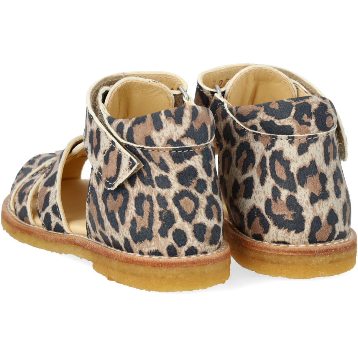 Angulus Leopard suede Börjar Sandal Med Kardborrebandlukning