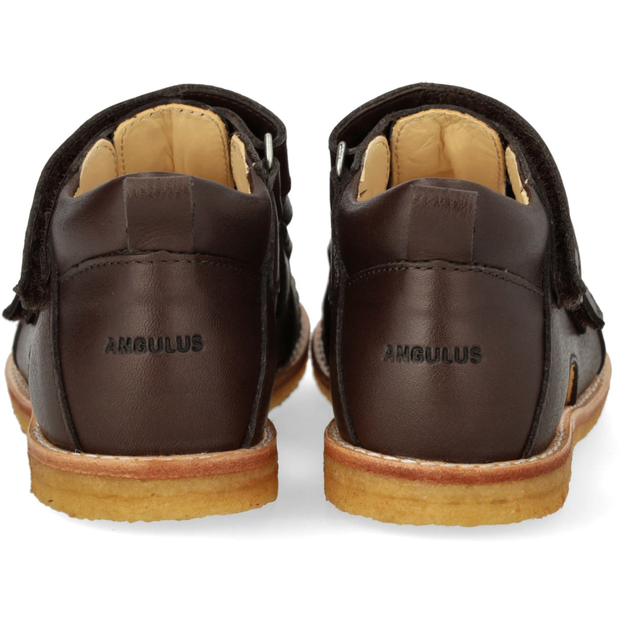 Angulus Dark Brown Börjar Sandal Med Kardborrebandlukning