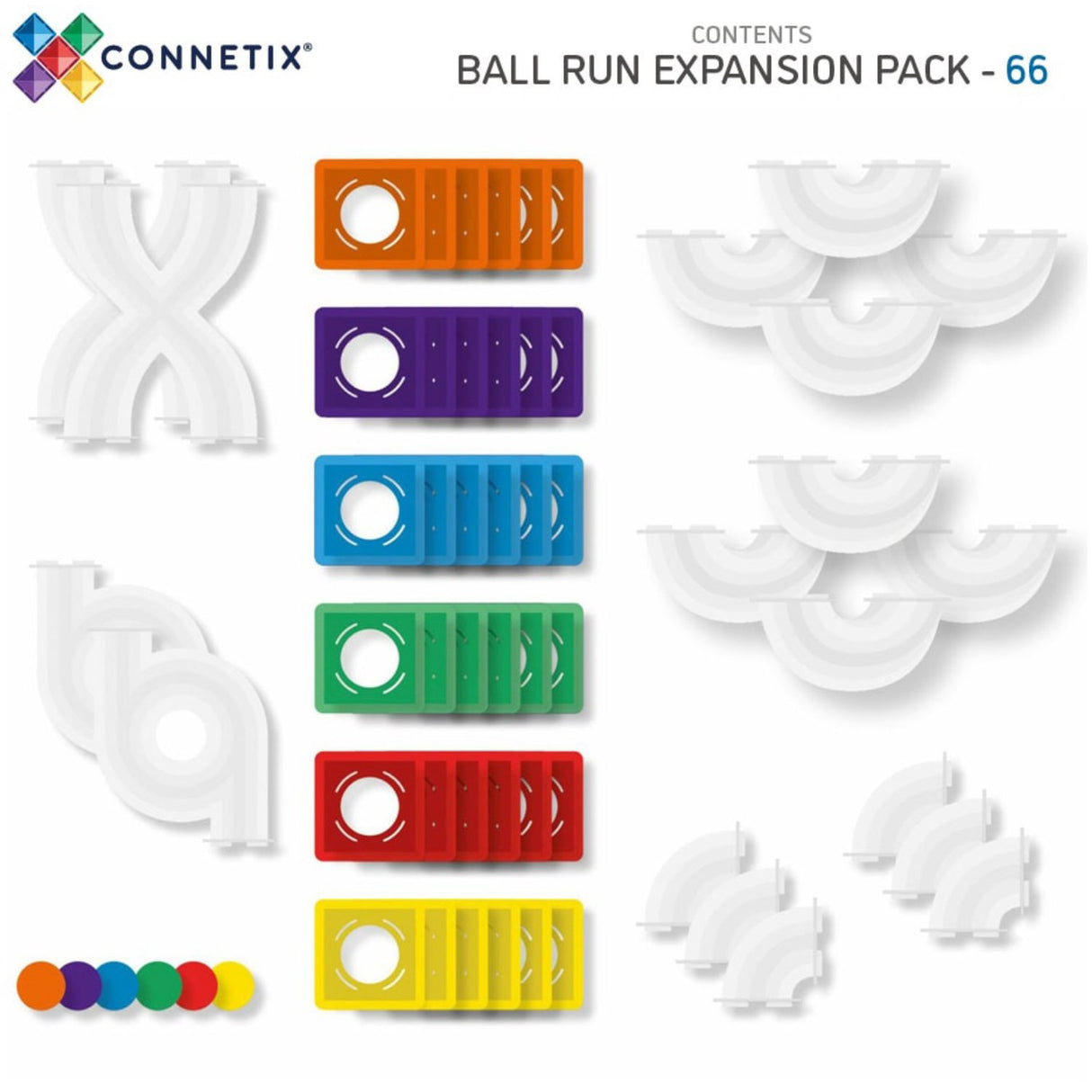 Connetix Rainbow Boll Run Expansion Pack 66 Styks