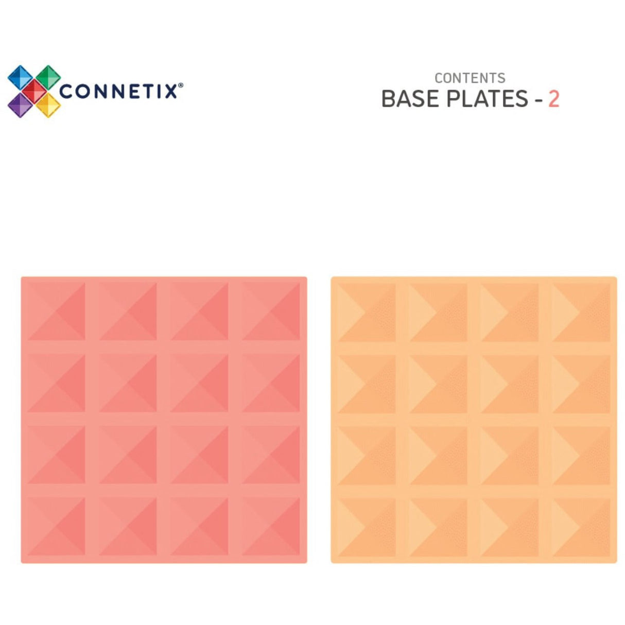 Connetix Pastel Lemon & Peach Base Plate 2 Styks