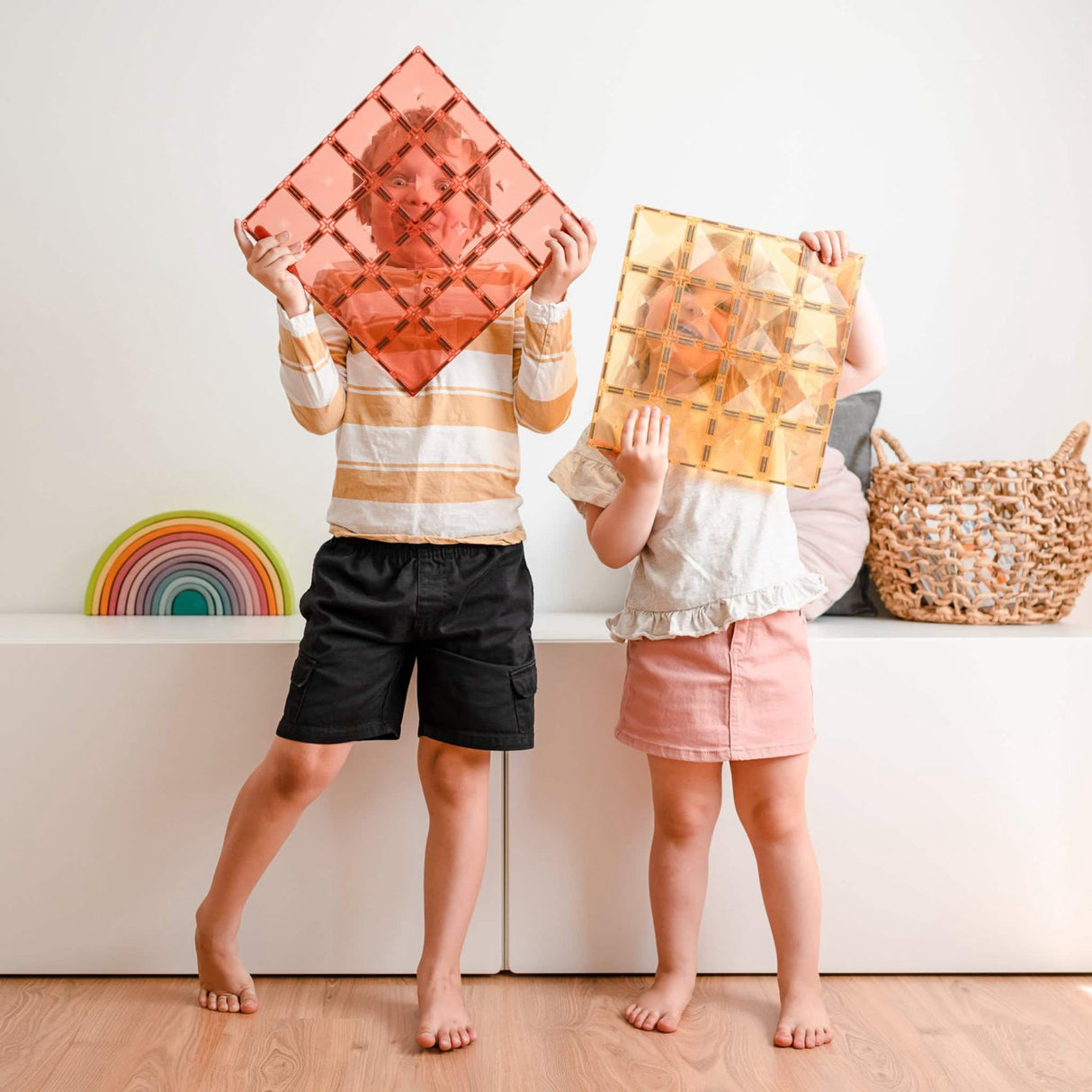 Connetix Pastel Lemon & Peach Base Plate 2 Styks