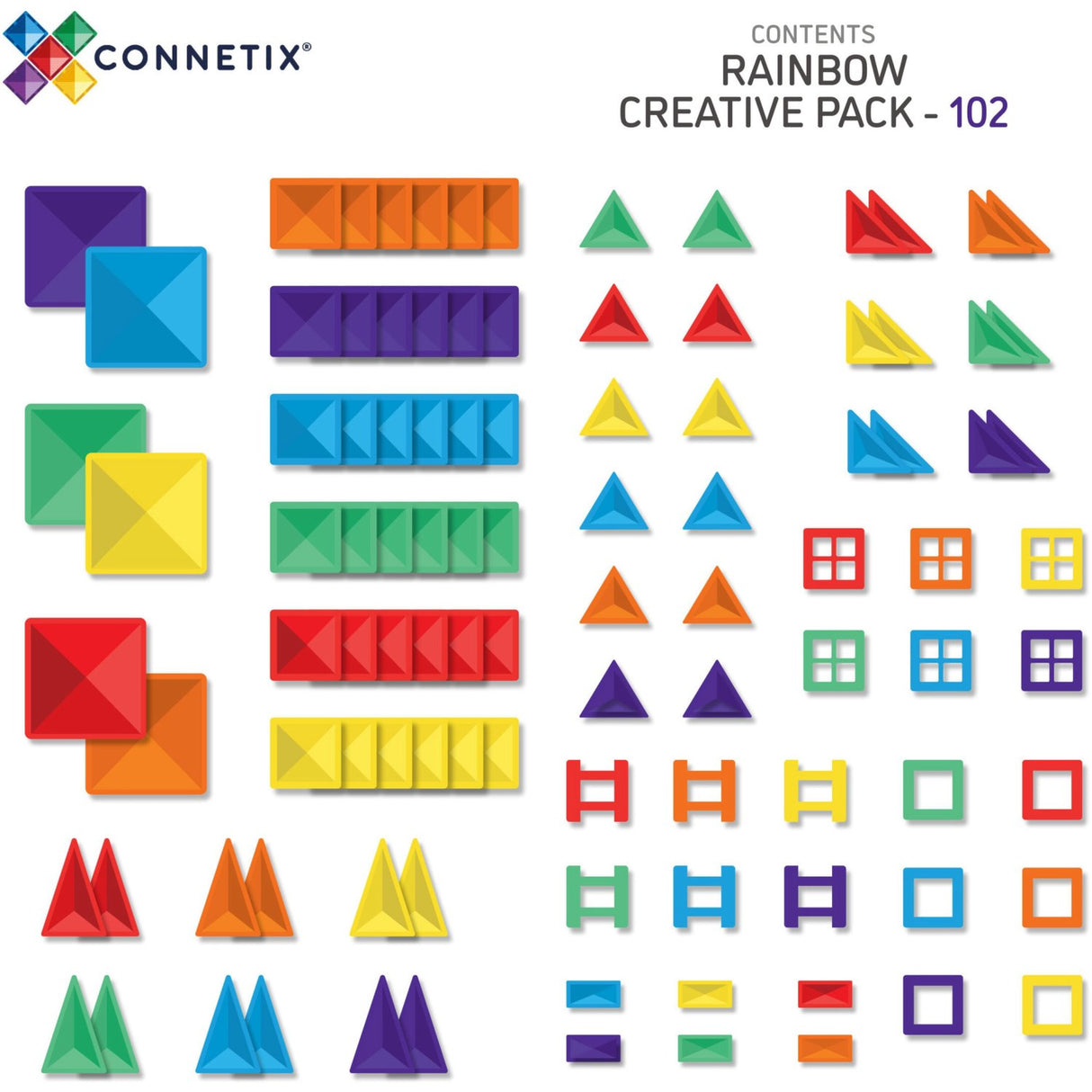 Connetix Rainbow Creative Pack 102 Styks