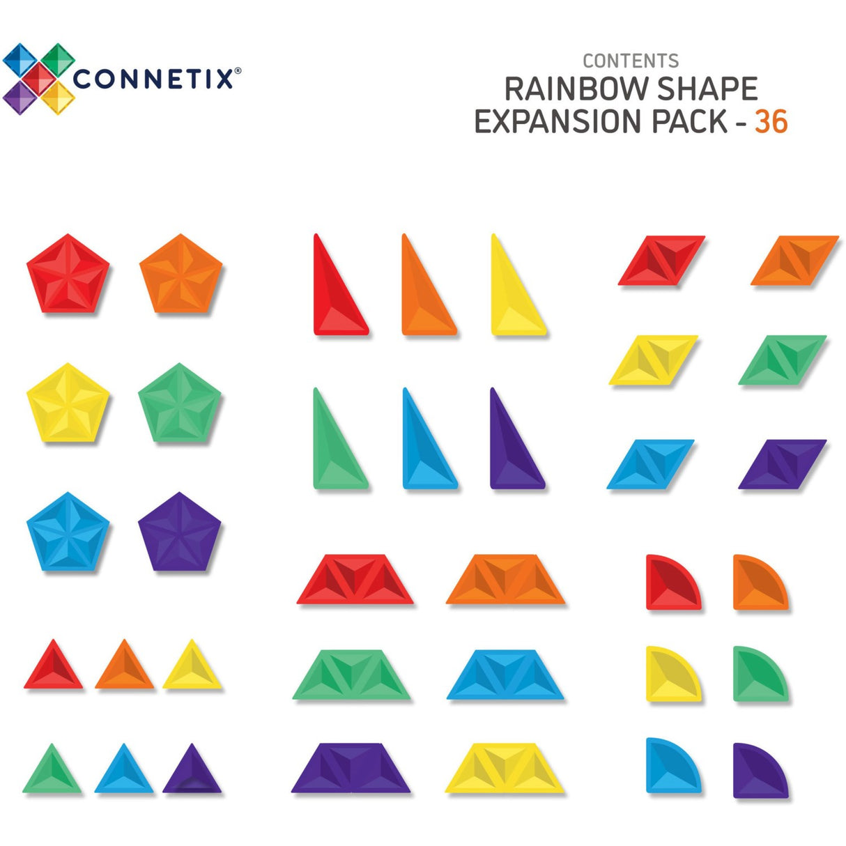 Connetix Rainbow Shape Expansion Pack 36 Styks