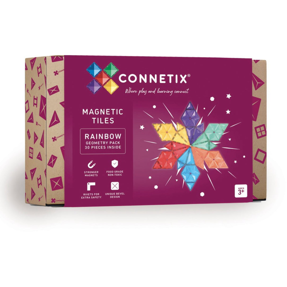 Connetix Rainbow Geometry Pack 30 Styks