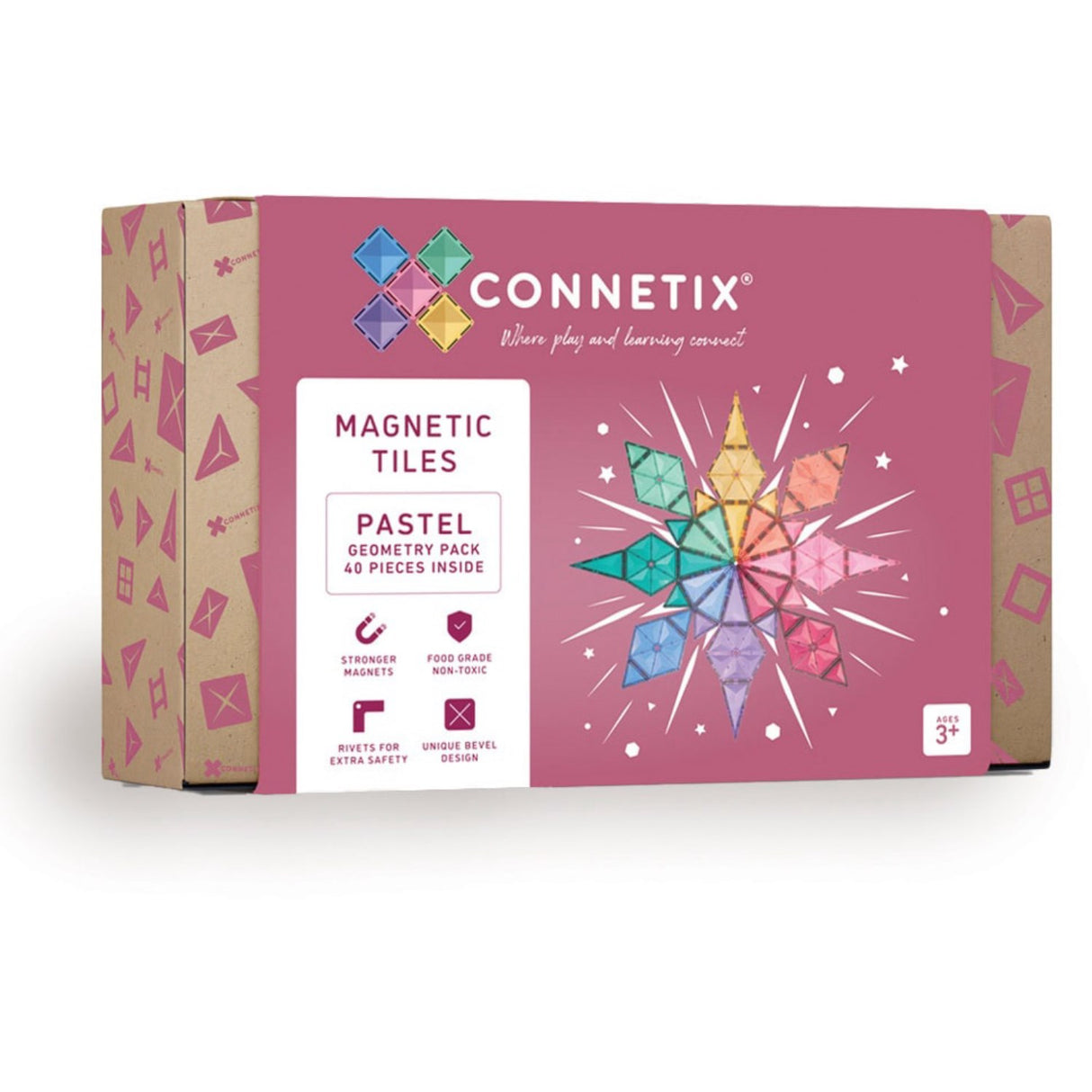 Connetix Pastel Geometry Pack 40 Styks