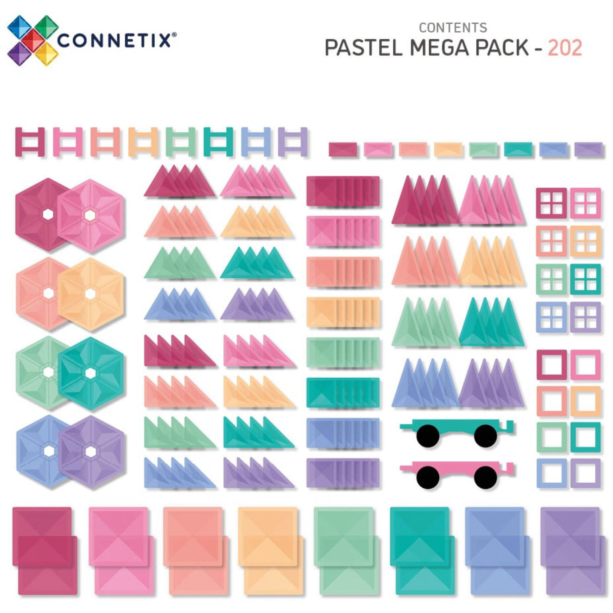 Connetix Pastel Mega Pack 202 Styks