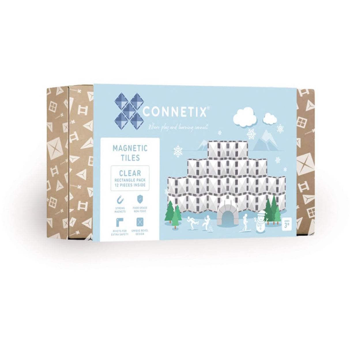 Connetix Clear Rectangle Pack 12 Styks