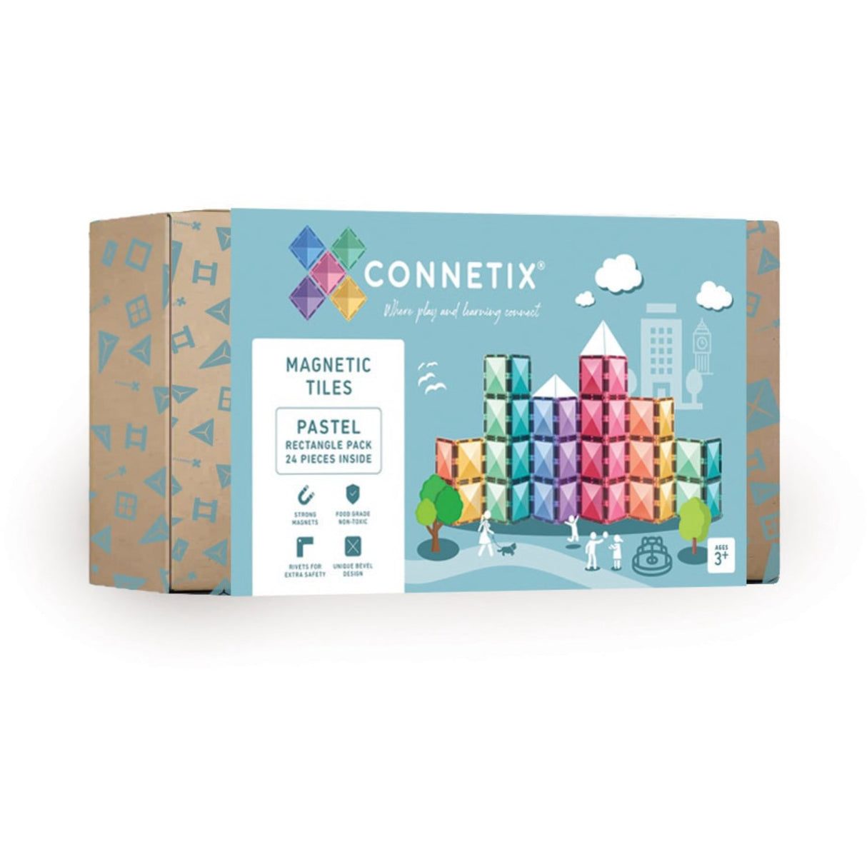 Connetix Pastel Rectangle Pack 24 Styks