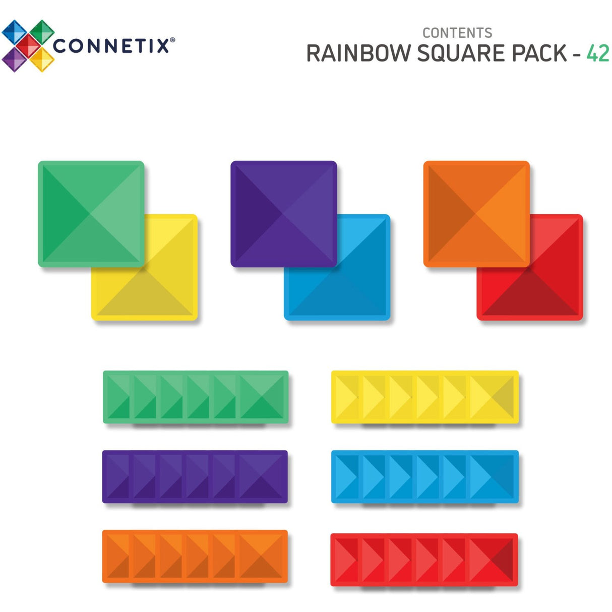 Connetix Rainbow Square Pack 42 Styks