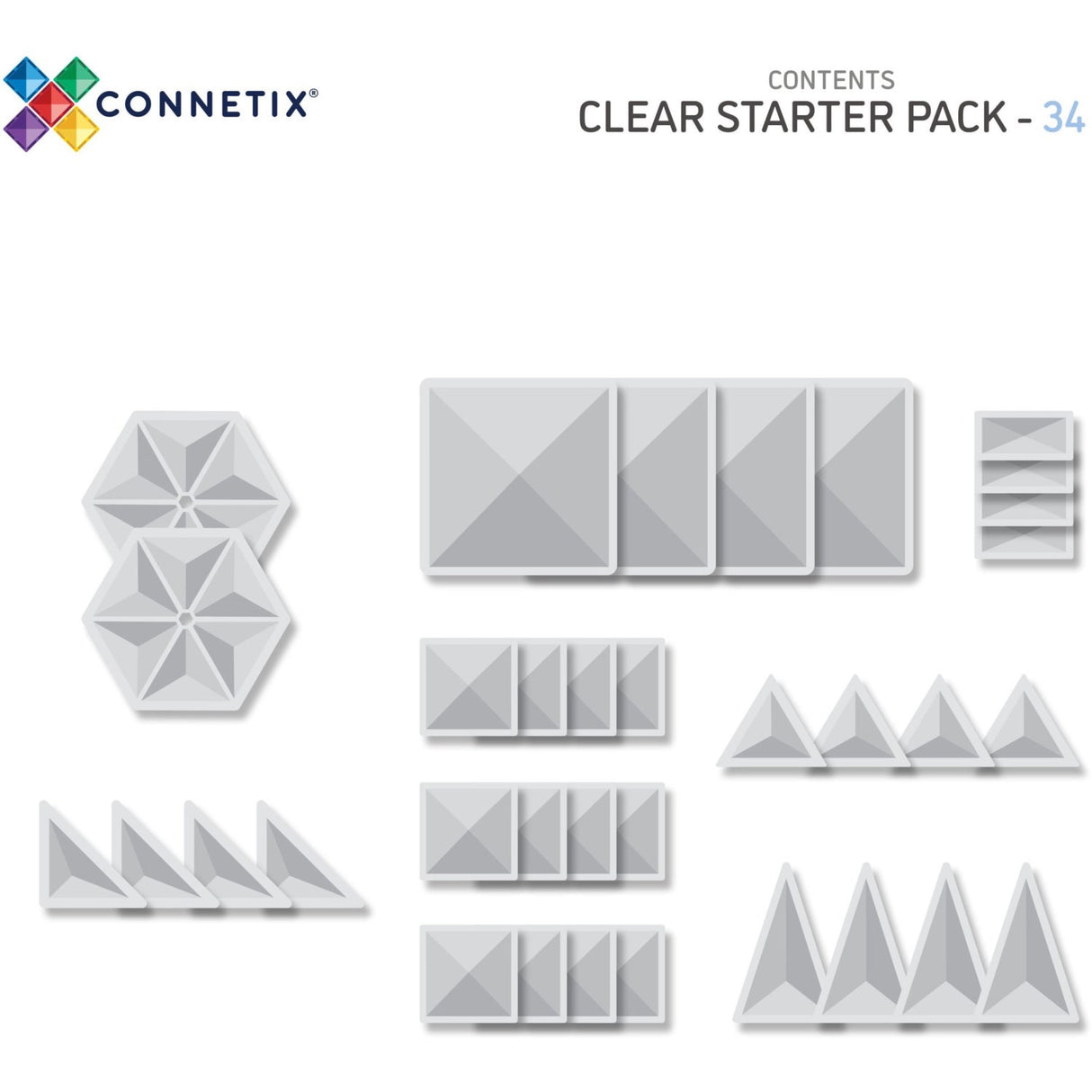 Connetix Clear Starter Pack 34 Styks
