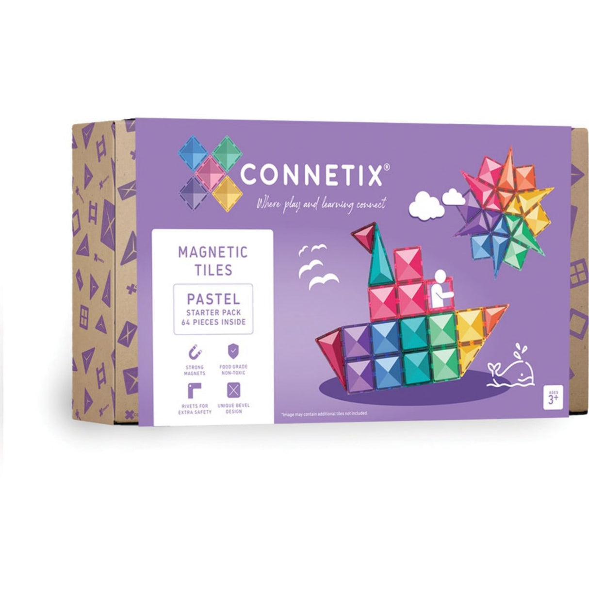 Connetix Pastel Starter Pack 64 Styks