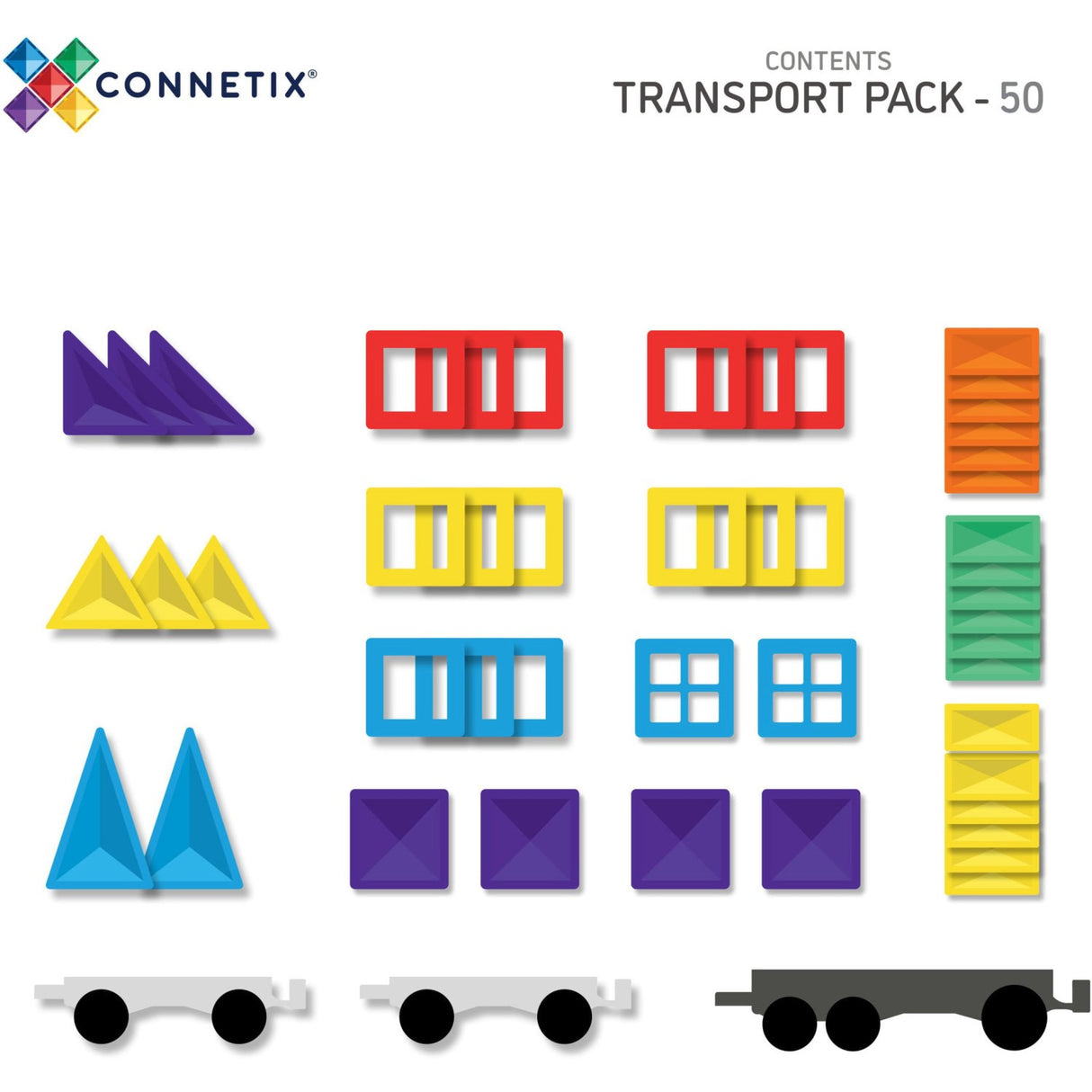 Connetix Rainbow Transport Pack 50 Styks