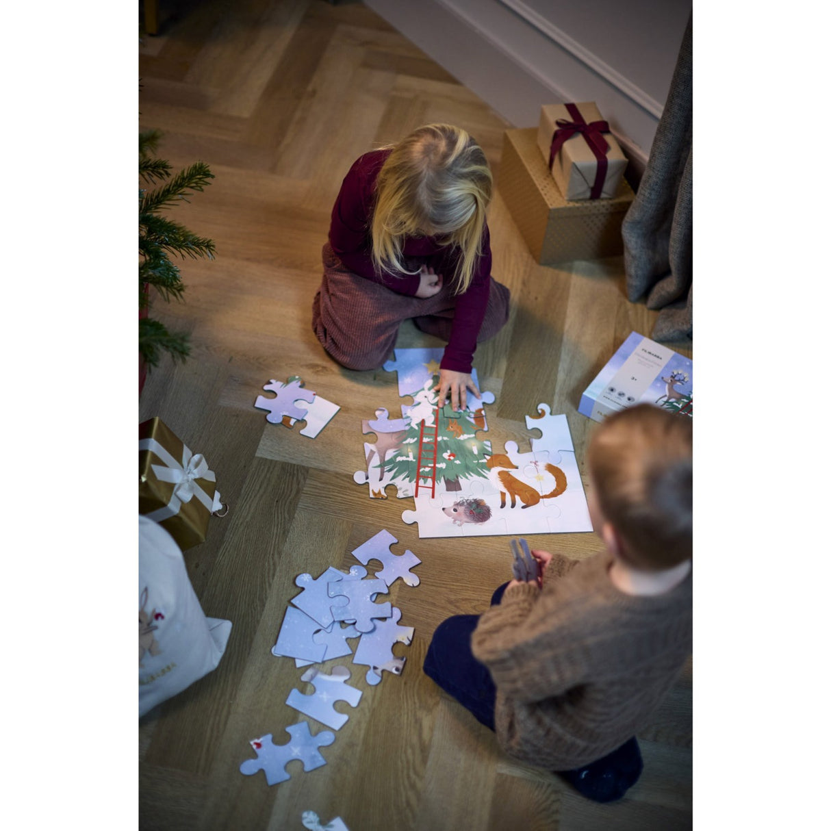 FILIBABBA Forest Friends Pussel 30 Styks 45x45 Cm Wonderful Winter