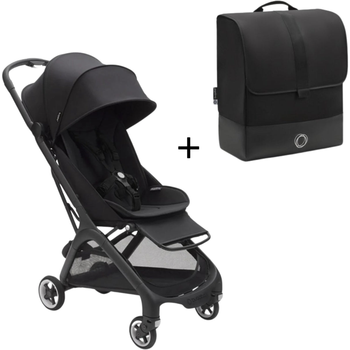 Bugaboo Butterfly Barnvagn och Transportväska Svart Paket