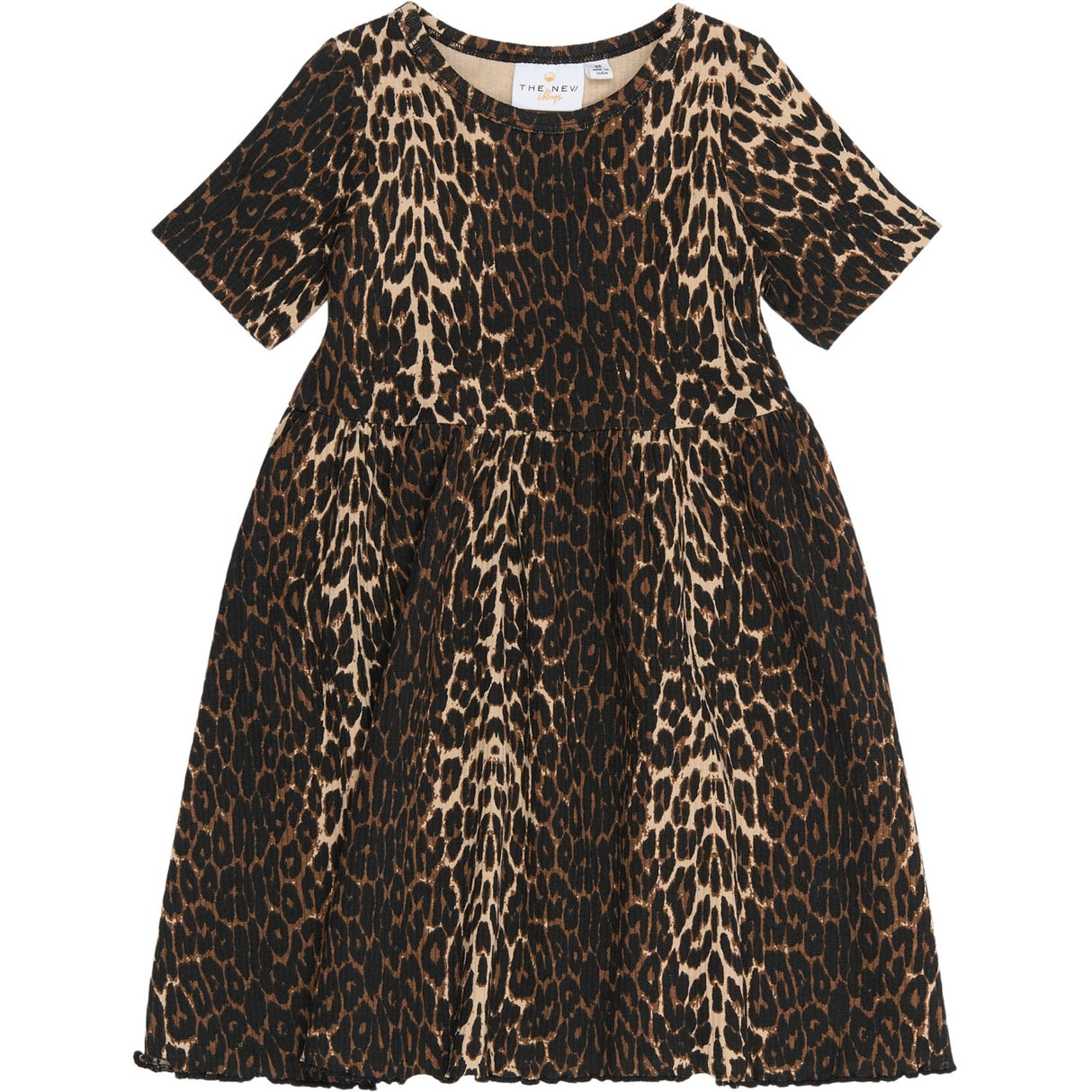 THE NEW Siblings Oxford Tan AOP Ellie Rib Klänning