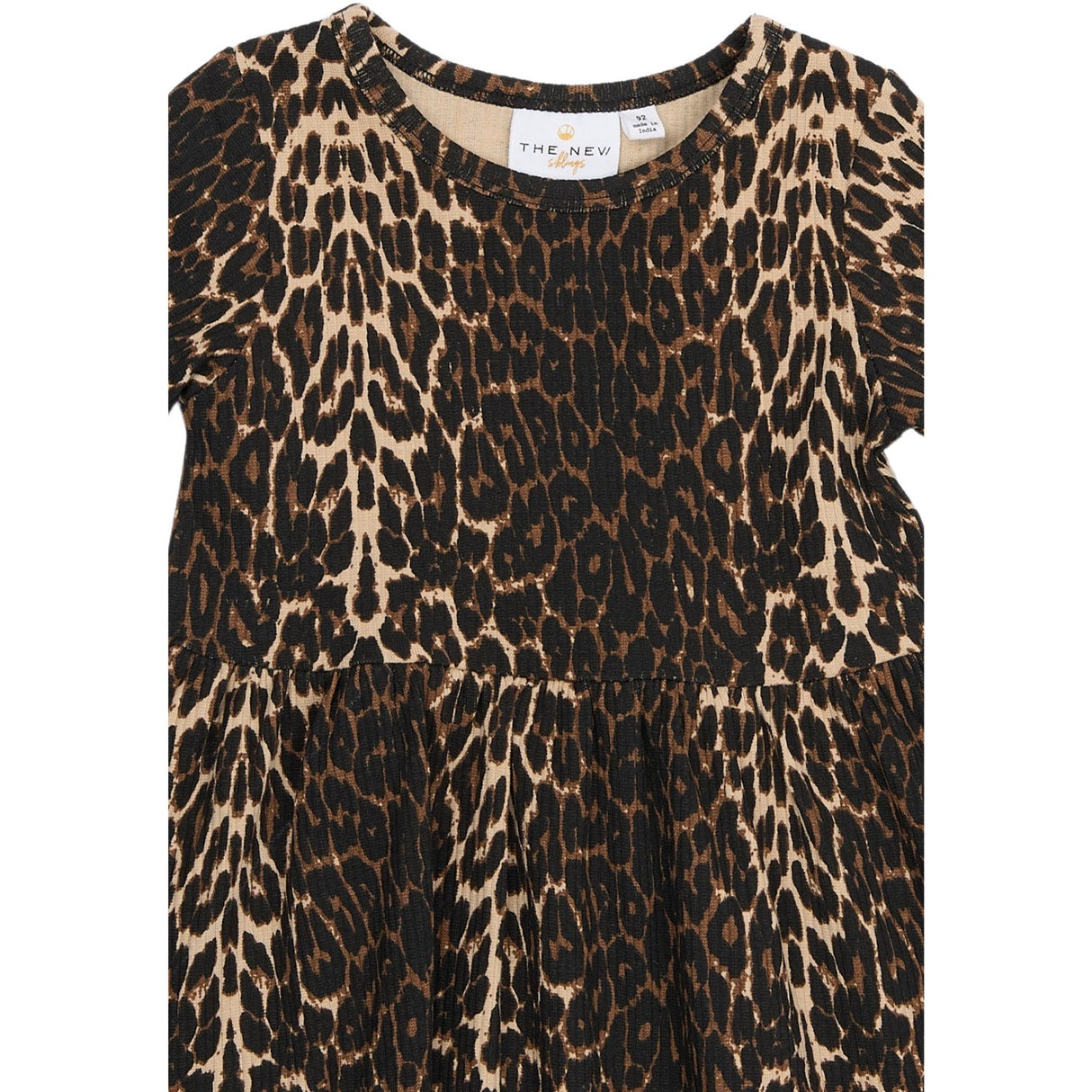 THE NEW Siblings Oxford Tan AOP Ellie Rib Klänning