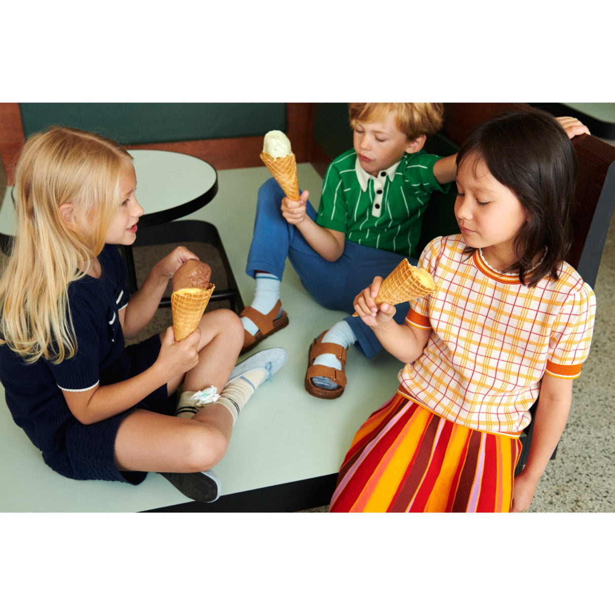 FUB basil/ecru Striped Pikétröja